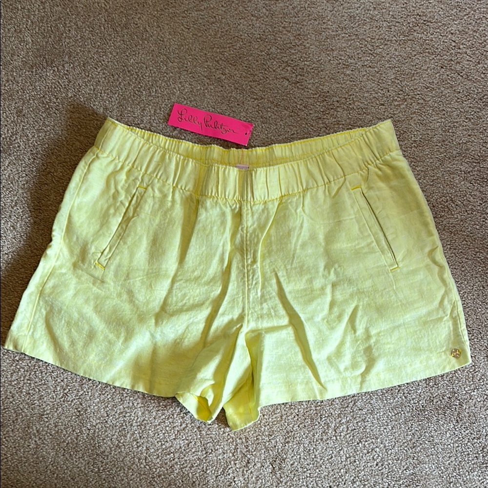 Lilly Pulitzer Yellow High Waist Summer Shorts